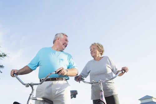 Seniors enjoying a bike ride during Active Aging Week