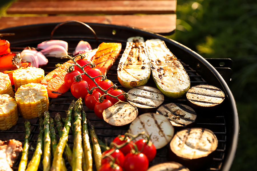 Vegetables on grill