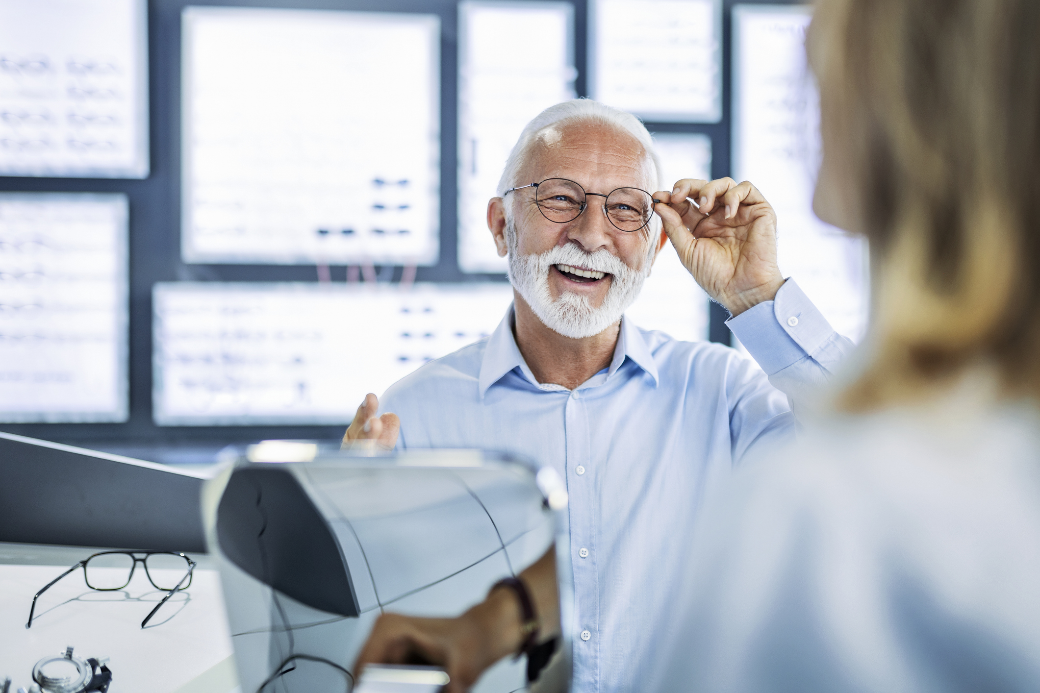Senior Getting an Annual Eye Exam